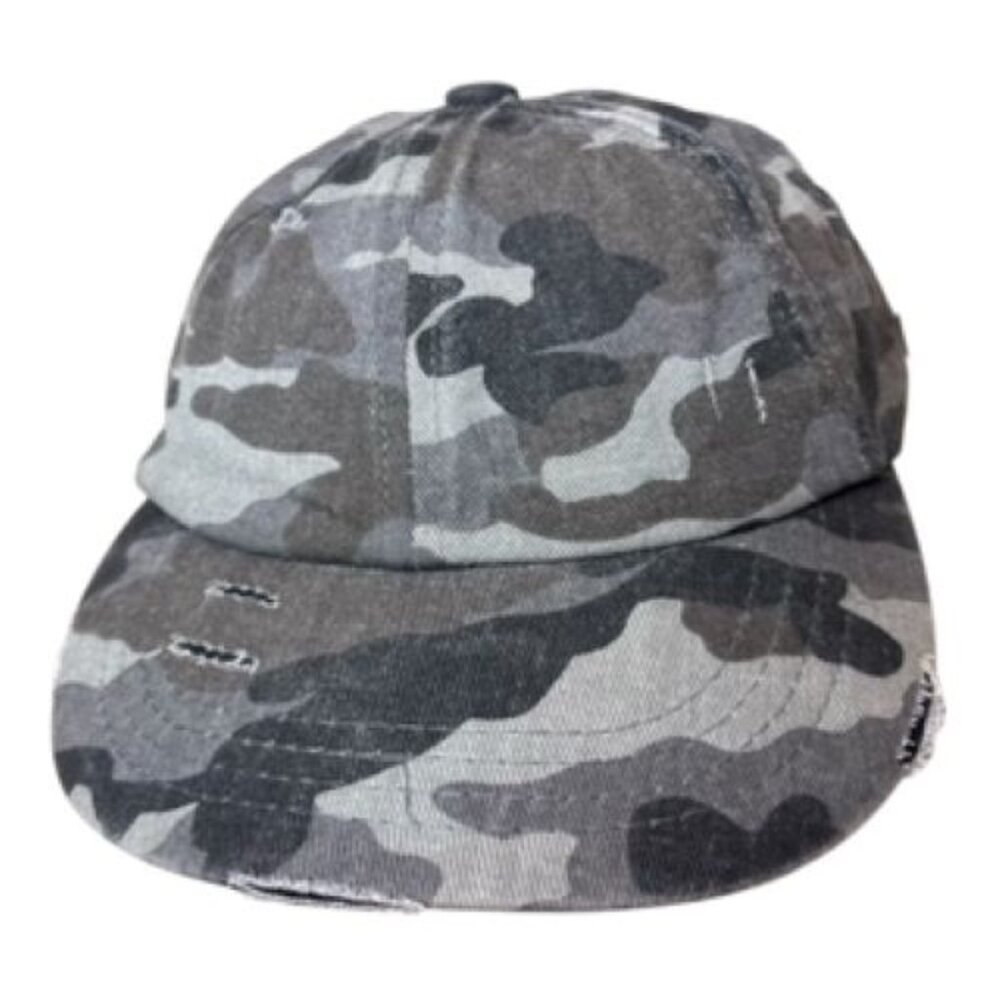 CC Exclusives Women's Gray Camouflage‎ Distressed Cap Hat